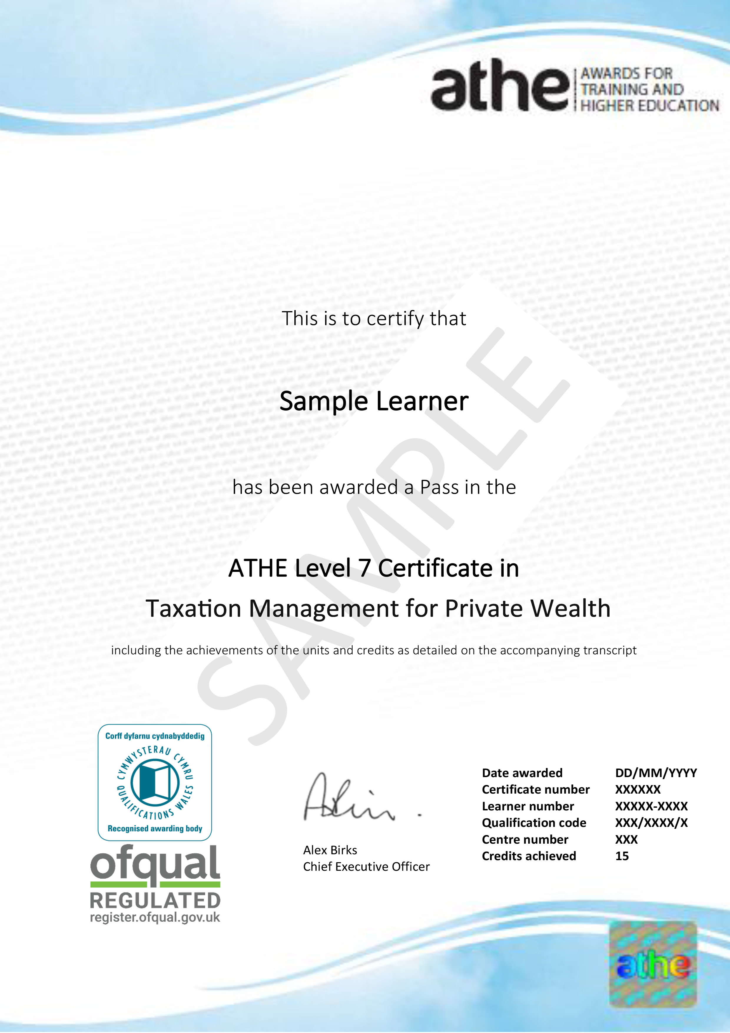 ATHE 7级文凭证书