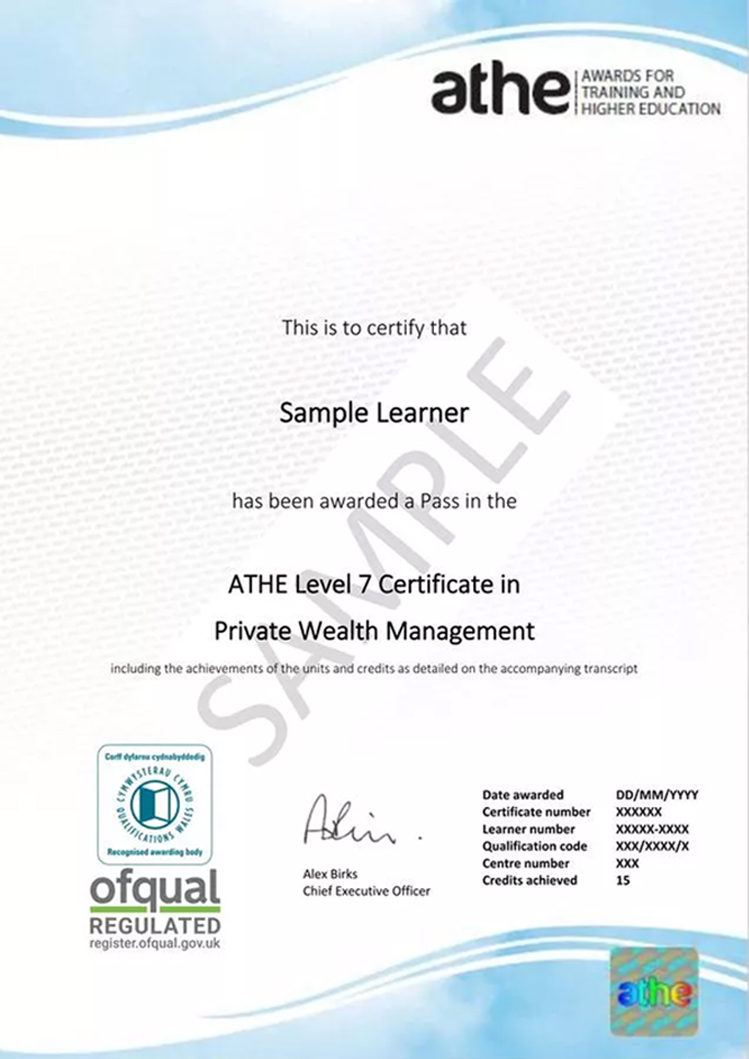 ATHE 7级文凭证书