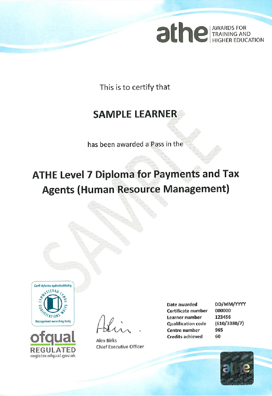 ATHE 7级文凭证书