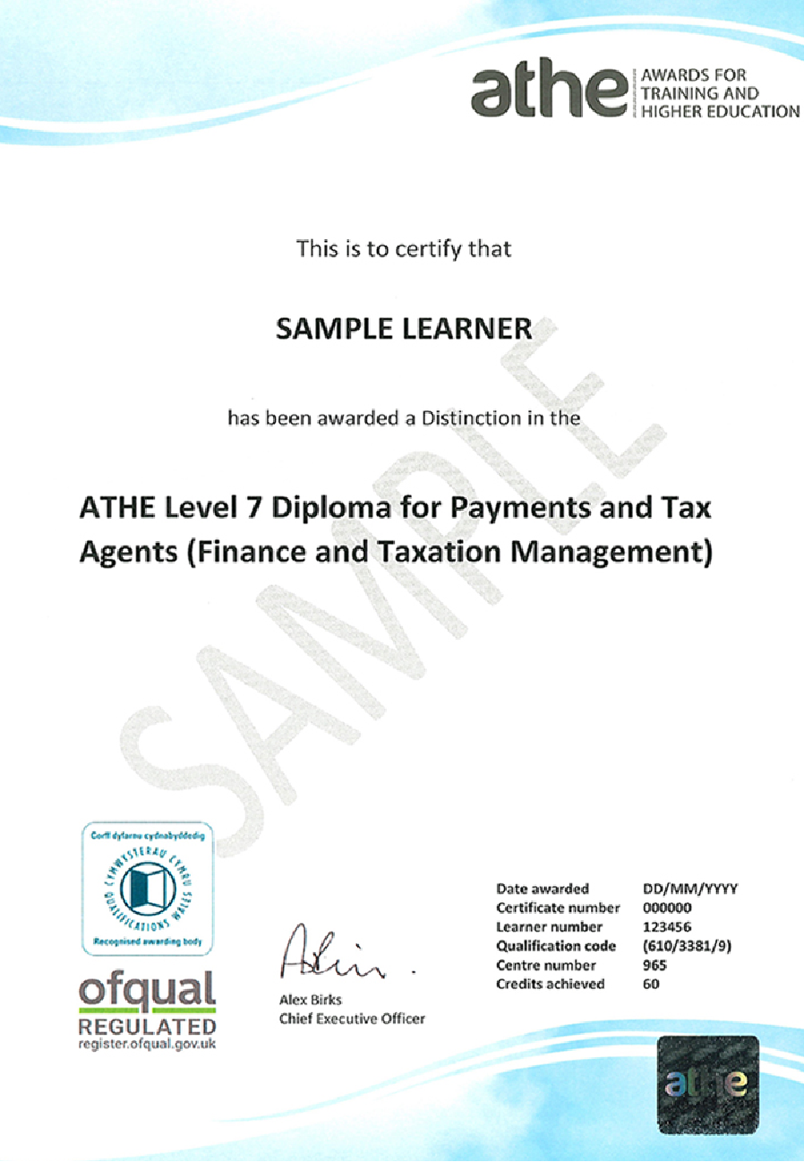 ATHE 7级文凭证书